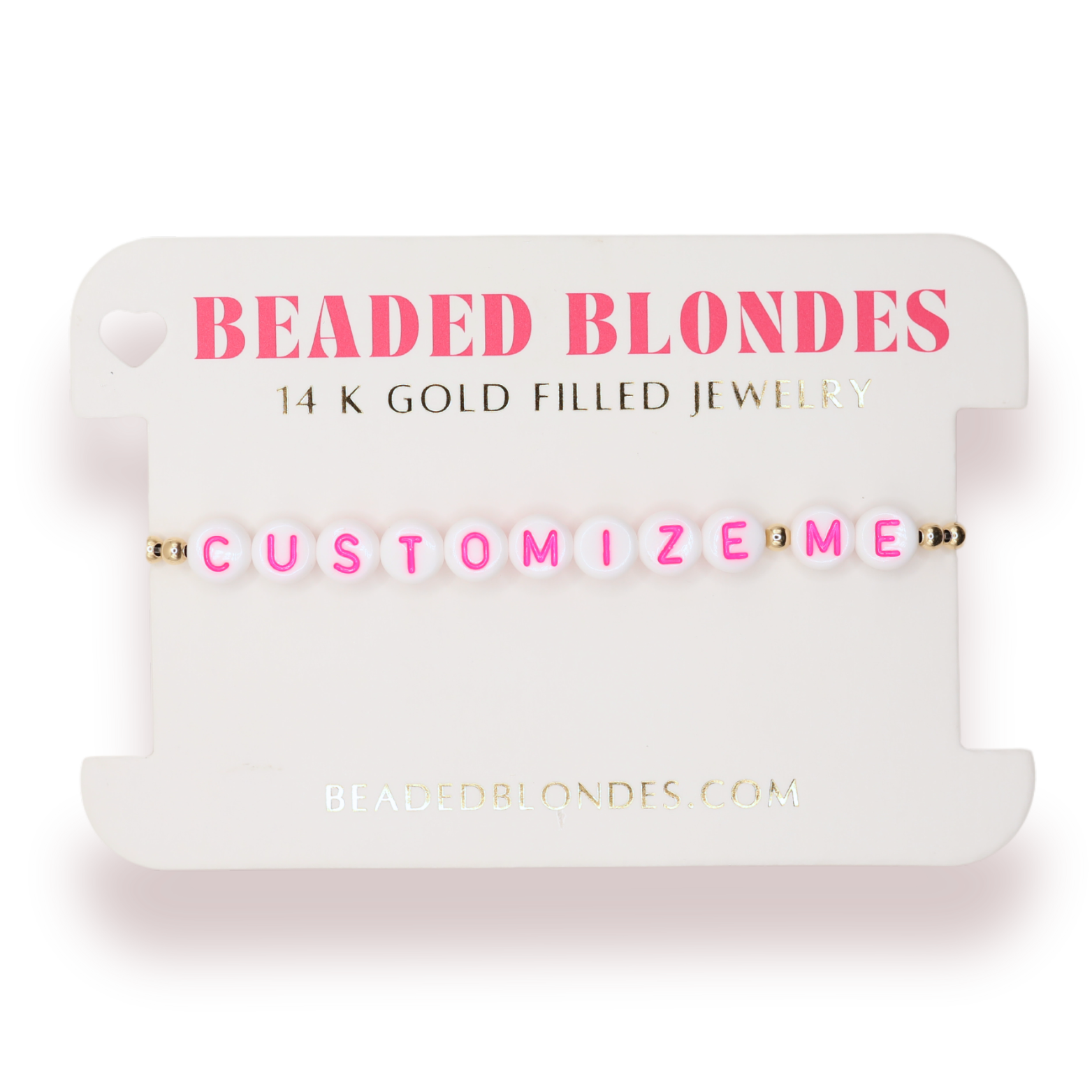 Hot Pink Custom Letter Bracelet