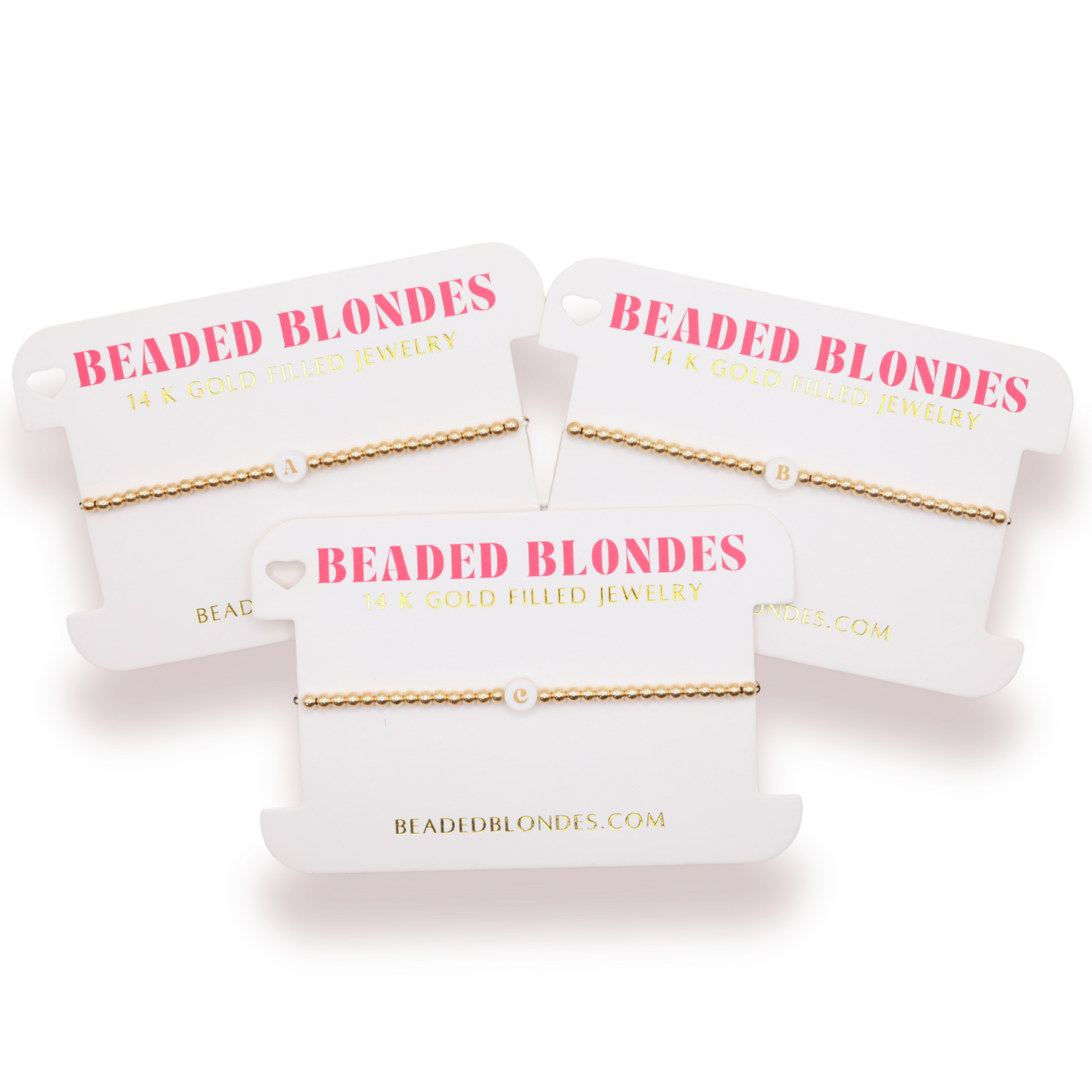 BB Neutral Bead Initial Letter Bracelet