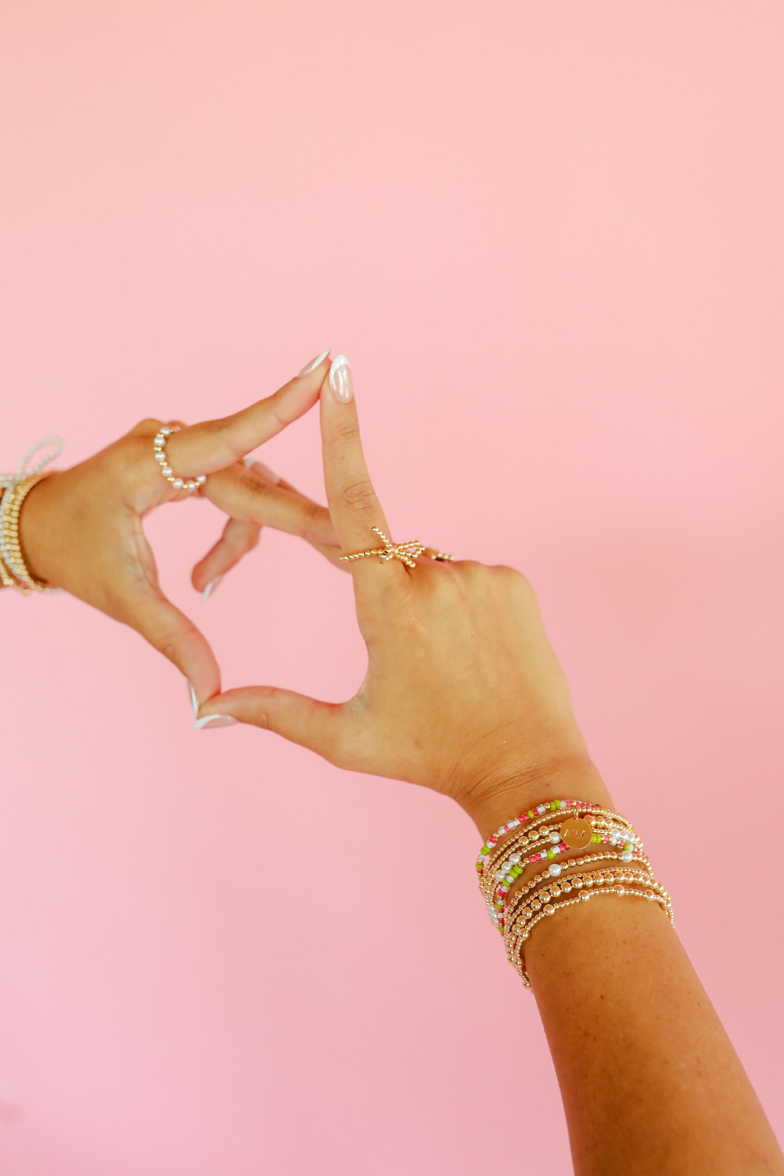 Alpha Gamma Delta Sprinkle + Charm Bracelet Stack