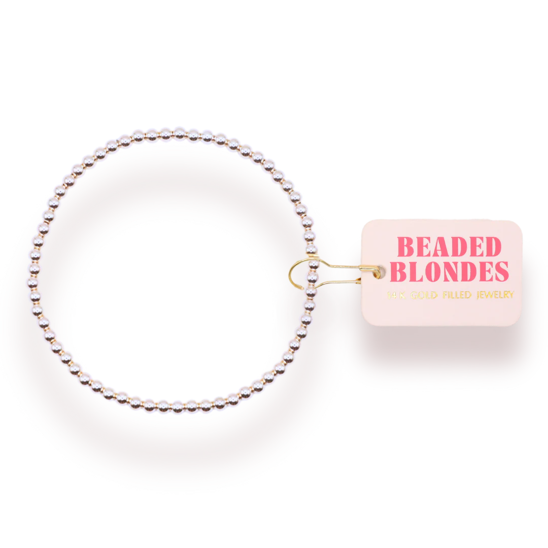 3MM Silver Beaded Bracelet (Kids Size)