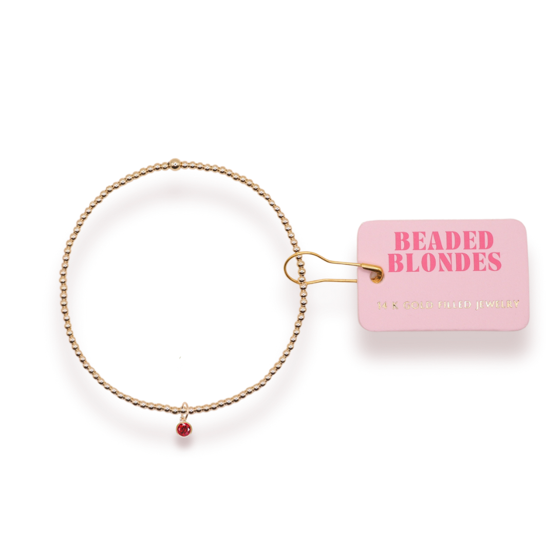 July Birthstone Charm Bracelet