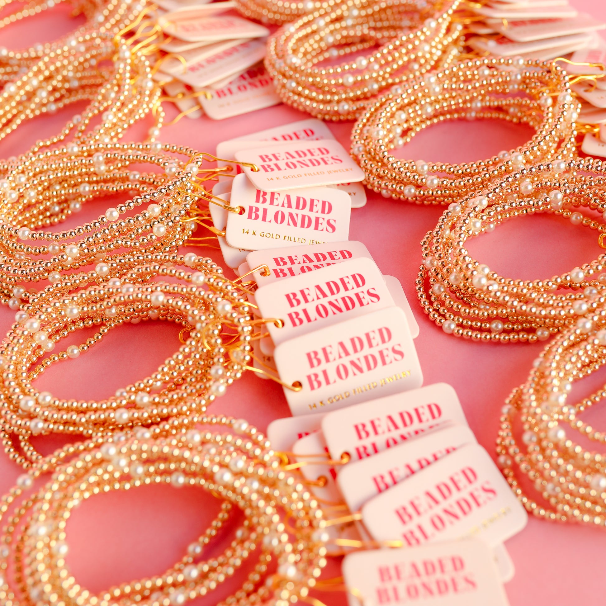 Madi Pearl Beaded Bracelet in Gold