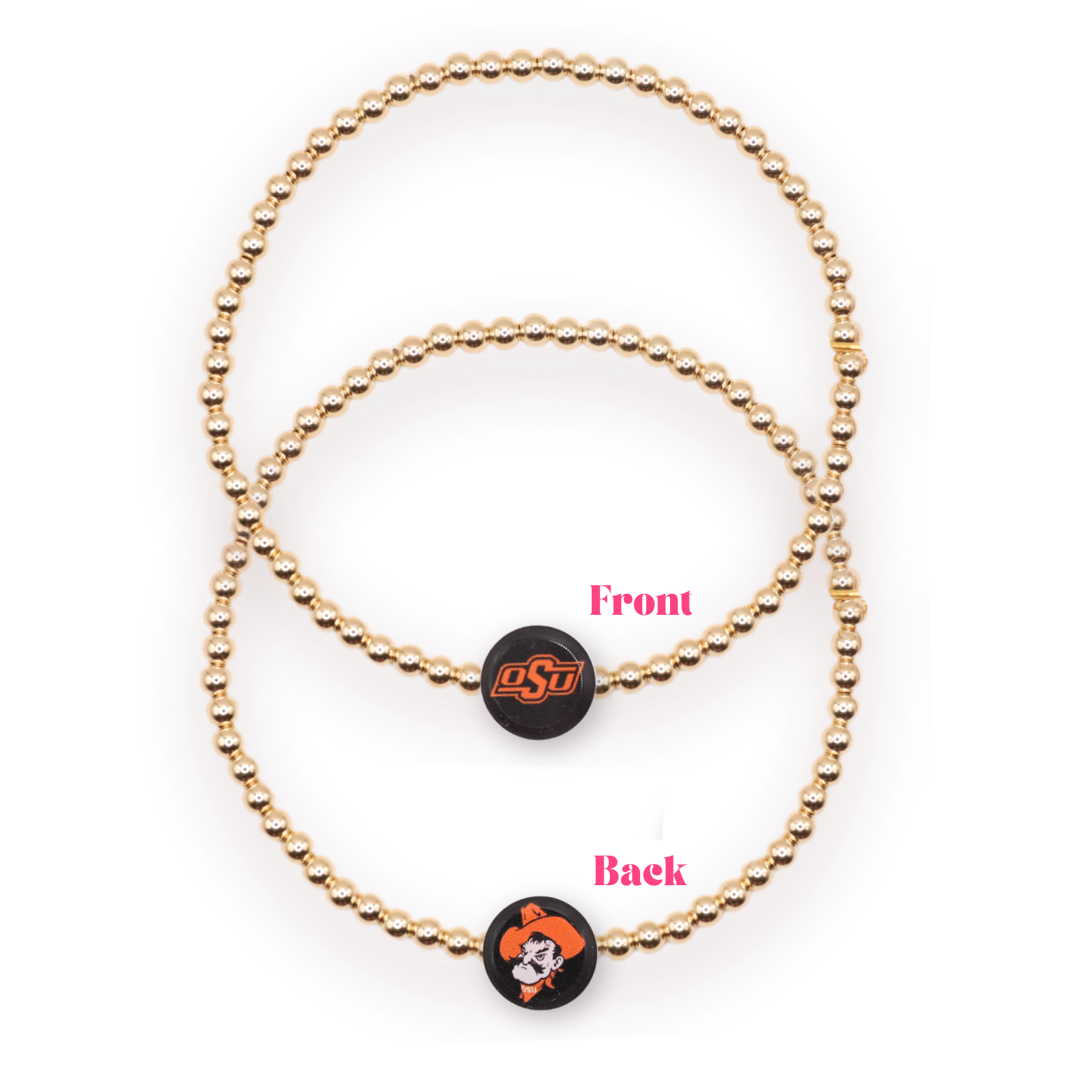 OSU/Pokes + Sprinkle Logo Bracelet Stack of 2