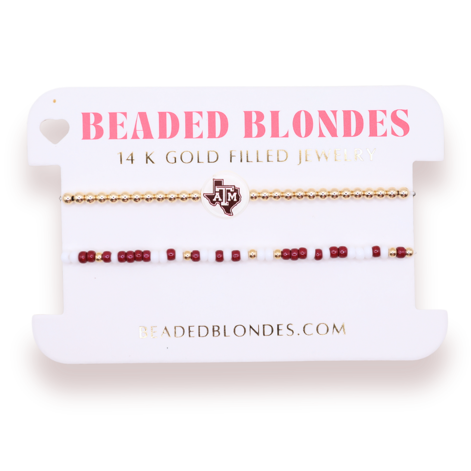TAMU/Aggies Logo + Sprinkle Bracelet Stack