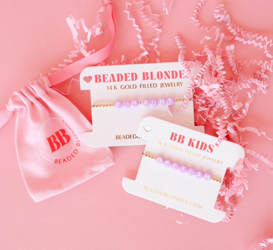 Custom Purple Pastel Letter Bracelet