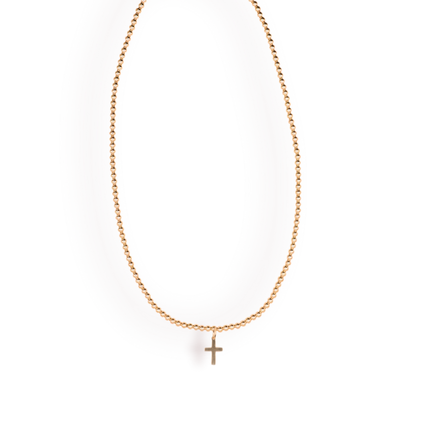 Gold Cross Beaded Necklace