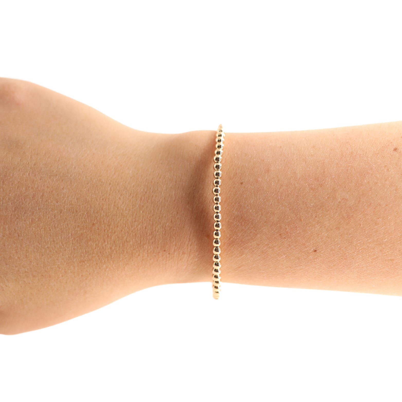 3MM Gold Beaded Bracelet (Kids Size)