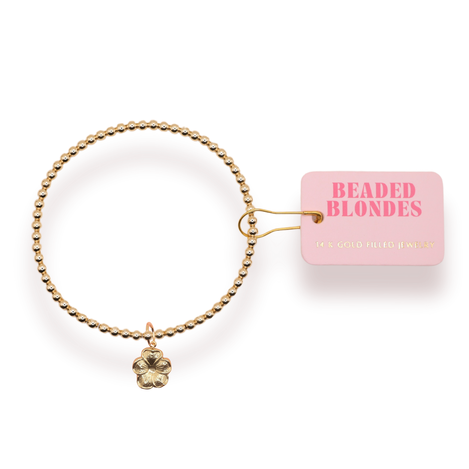 Gold Flower Charm Bracelet