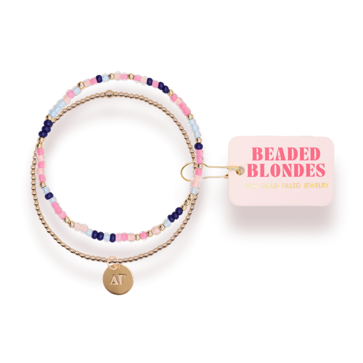 Delta Gamma Sprinkle + Charm Bracelet Stack