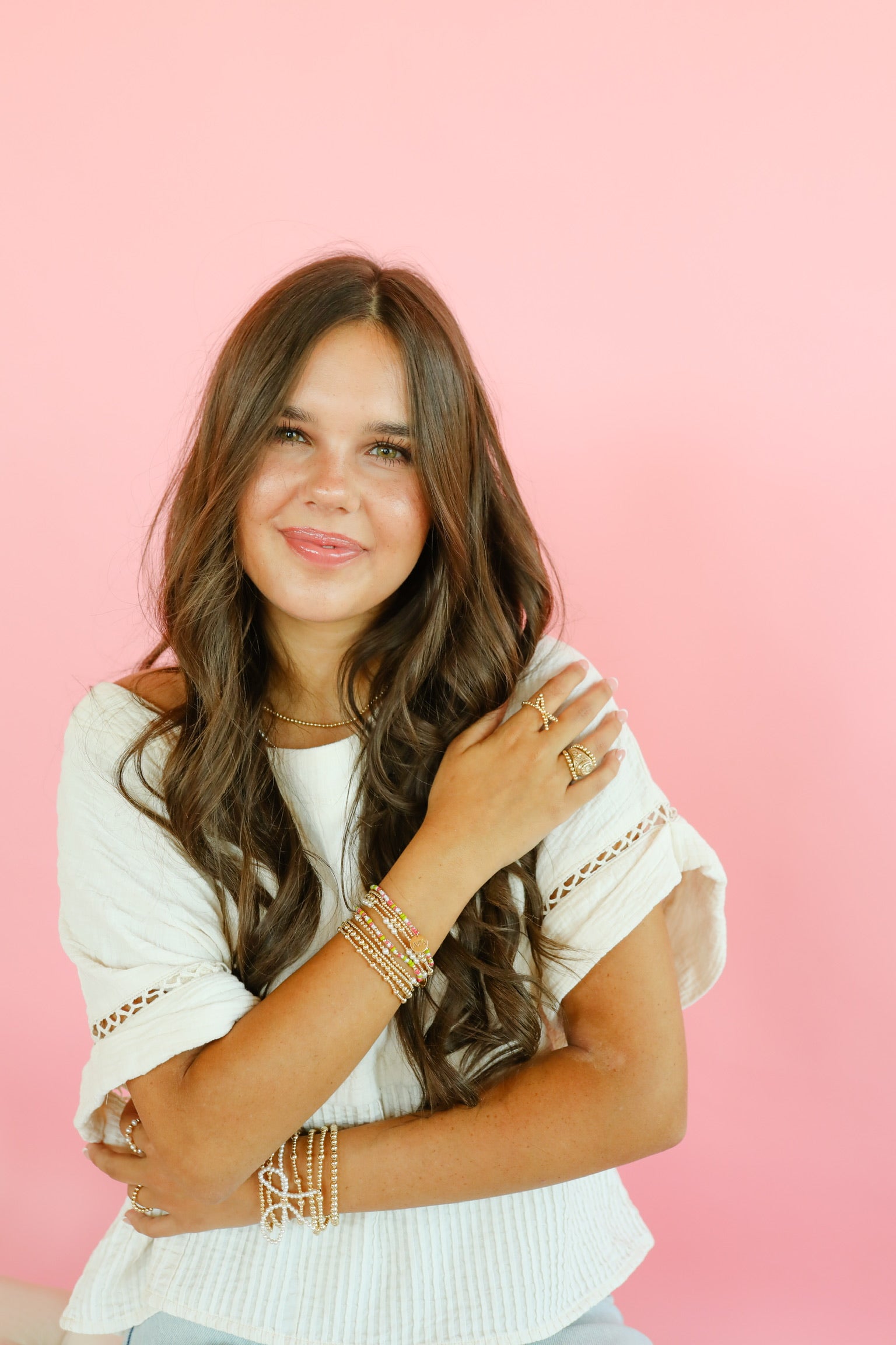 Alpha Gamma Delta Sprinkle + Charm Bracelet Stack