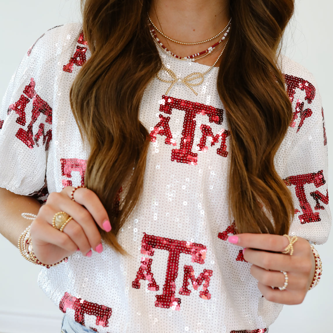 Maroon & White Sprinkle Necklace