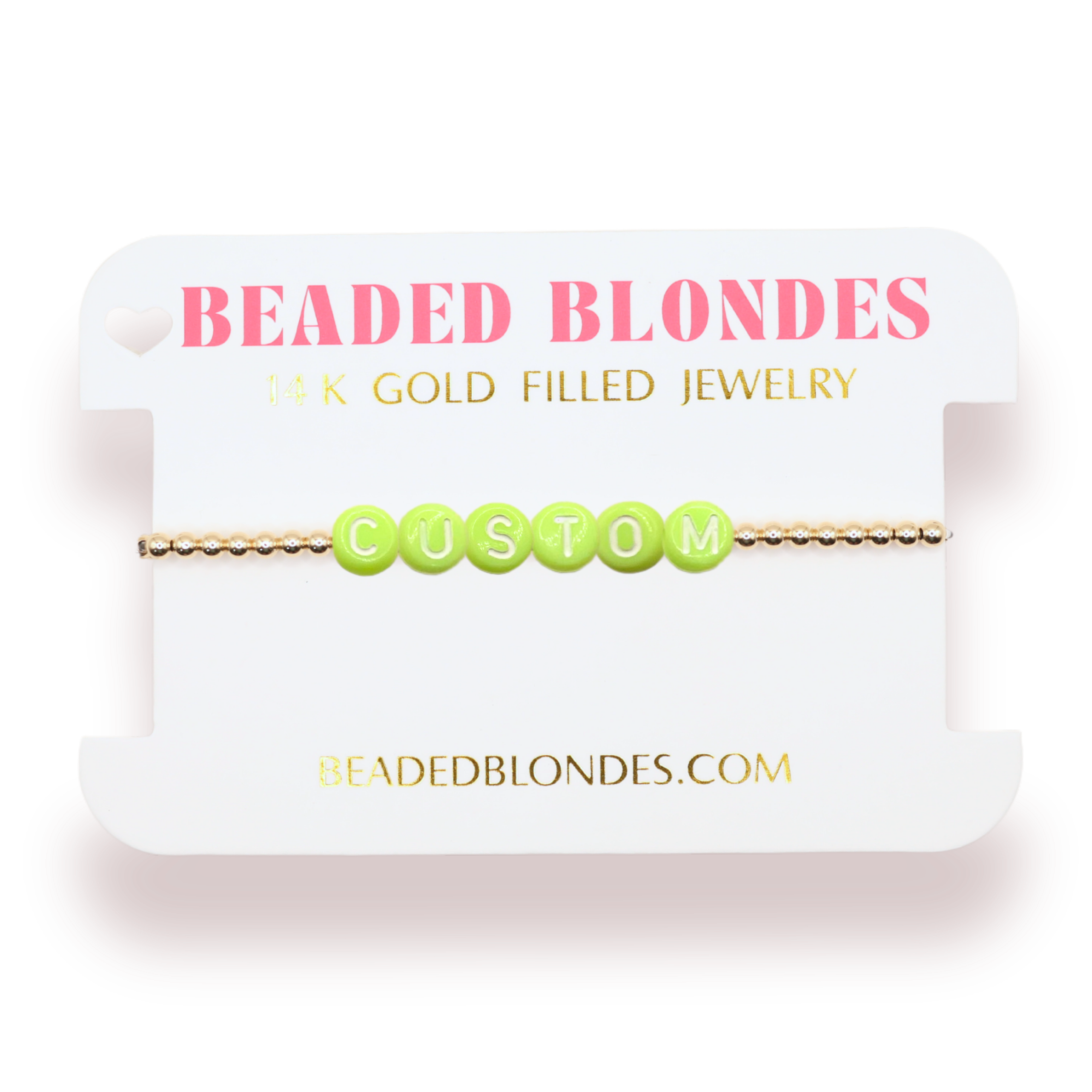 Custom Green Pastel Letter Bracelet