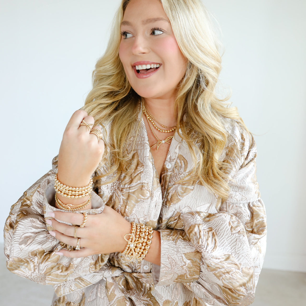 6MM Gold Beaded Necklace