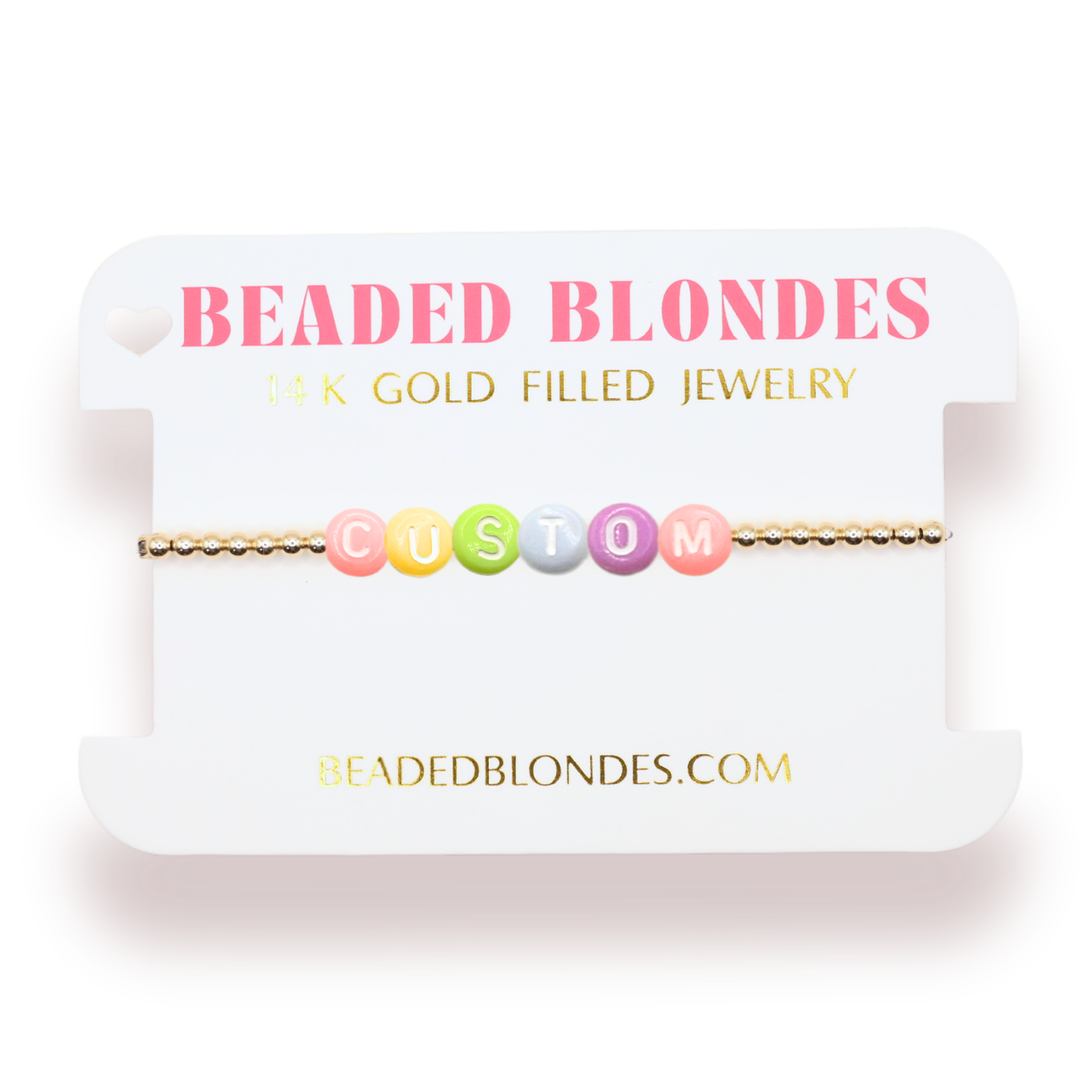 Custom Rainbow Pastel Letter Bracelet