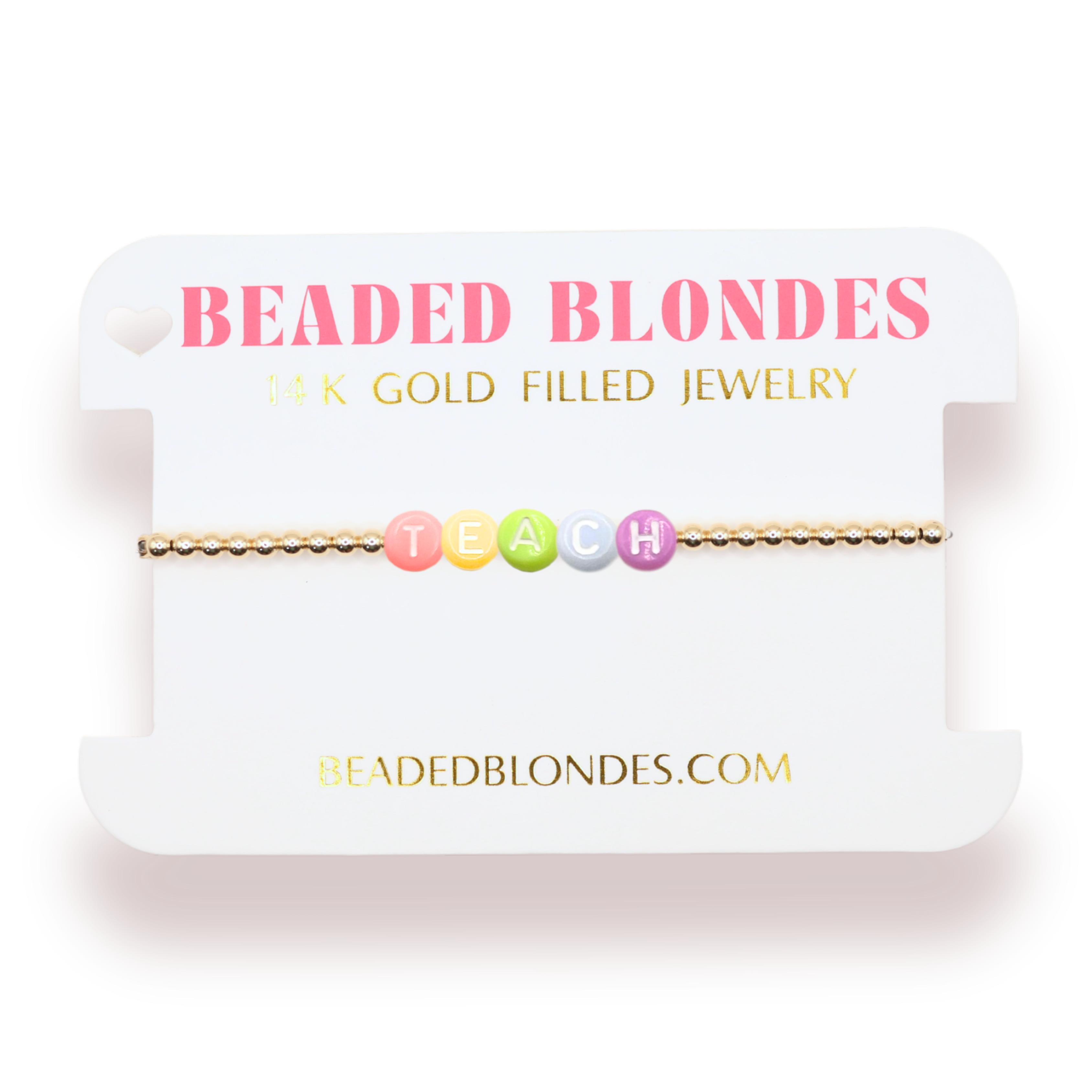 Teach Rainbow Letter Bracelet