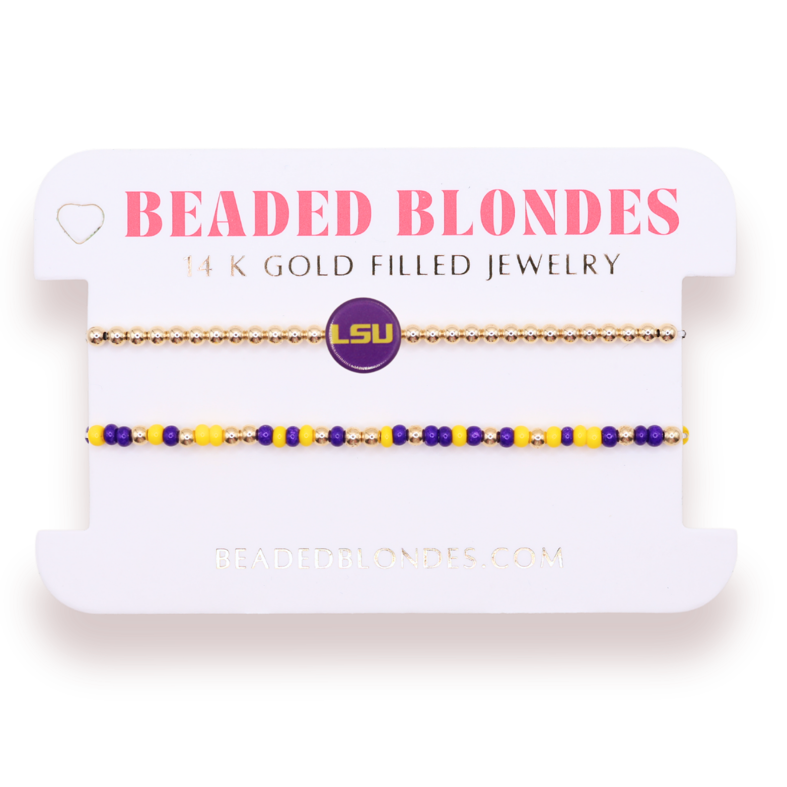 LSU/Tigers Logo + Sprinkle Bracelet Stack