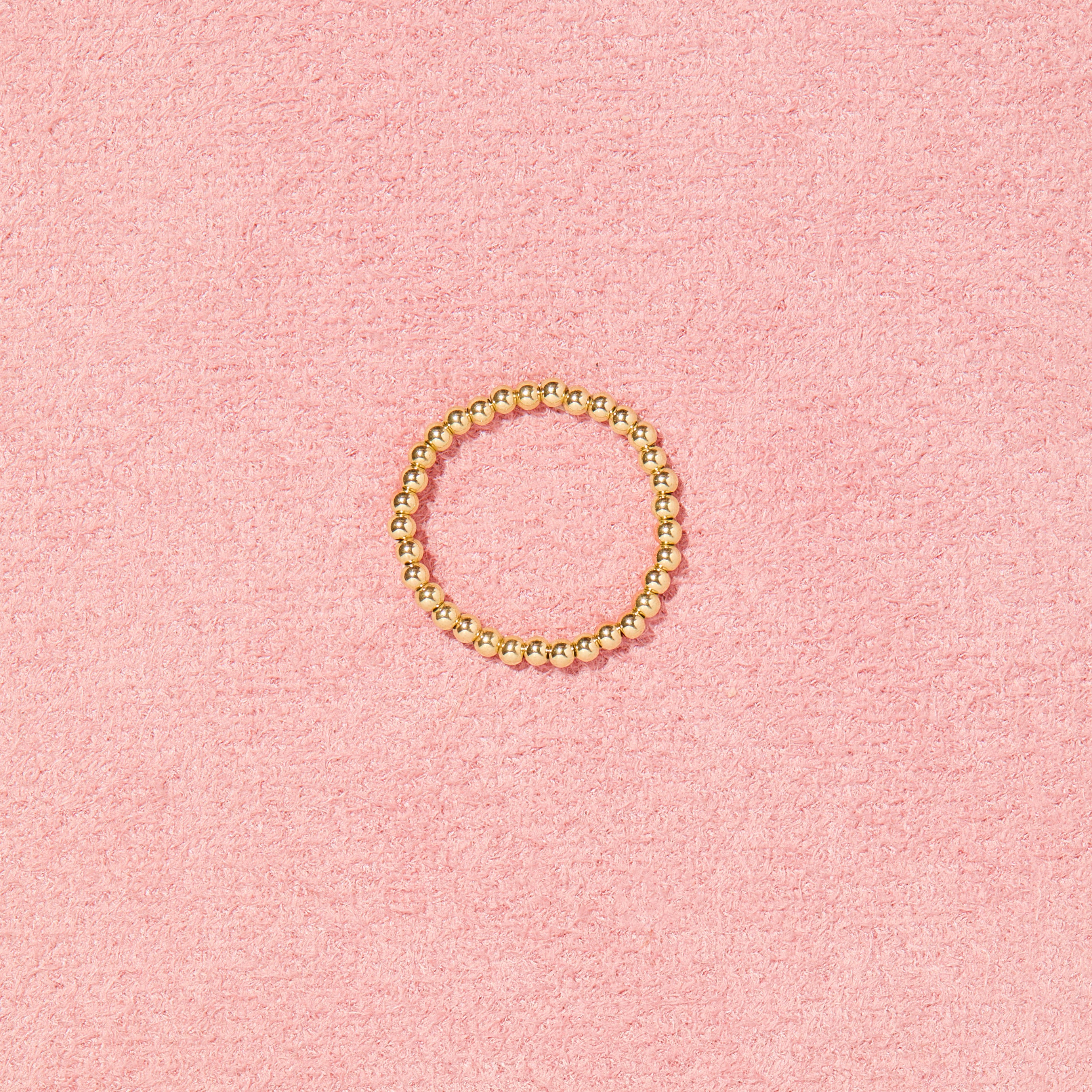Lexi 2MM Beaded Band Ring in Gold