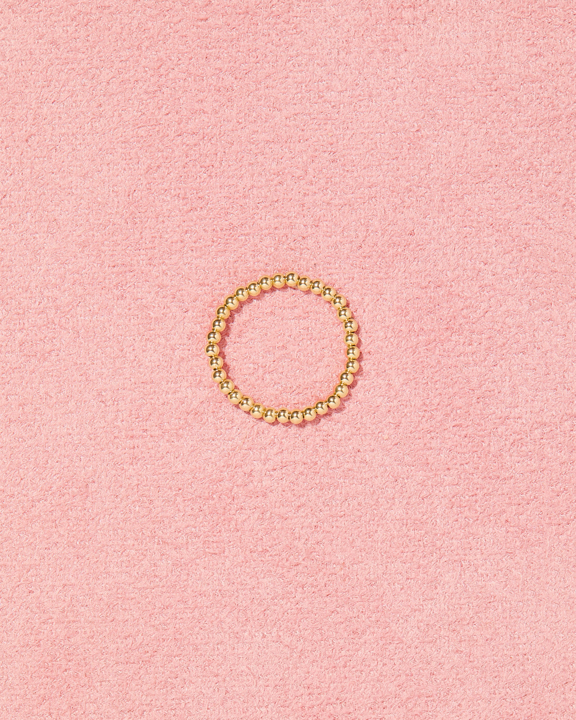 Lexi 2MM Beaded Band Ring in Gold