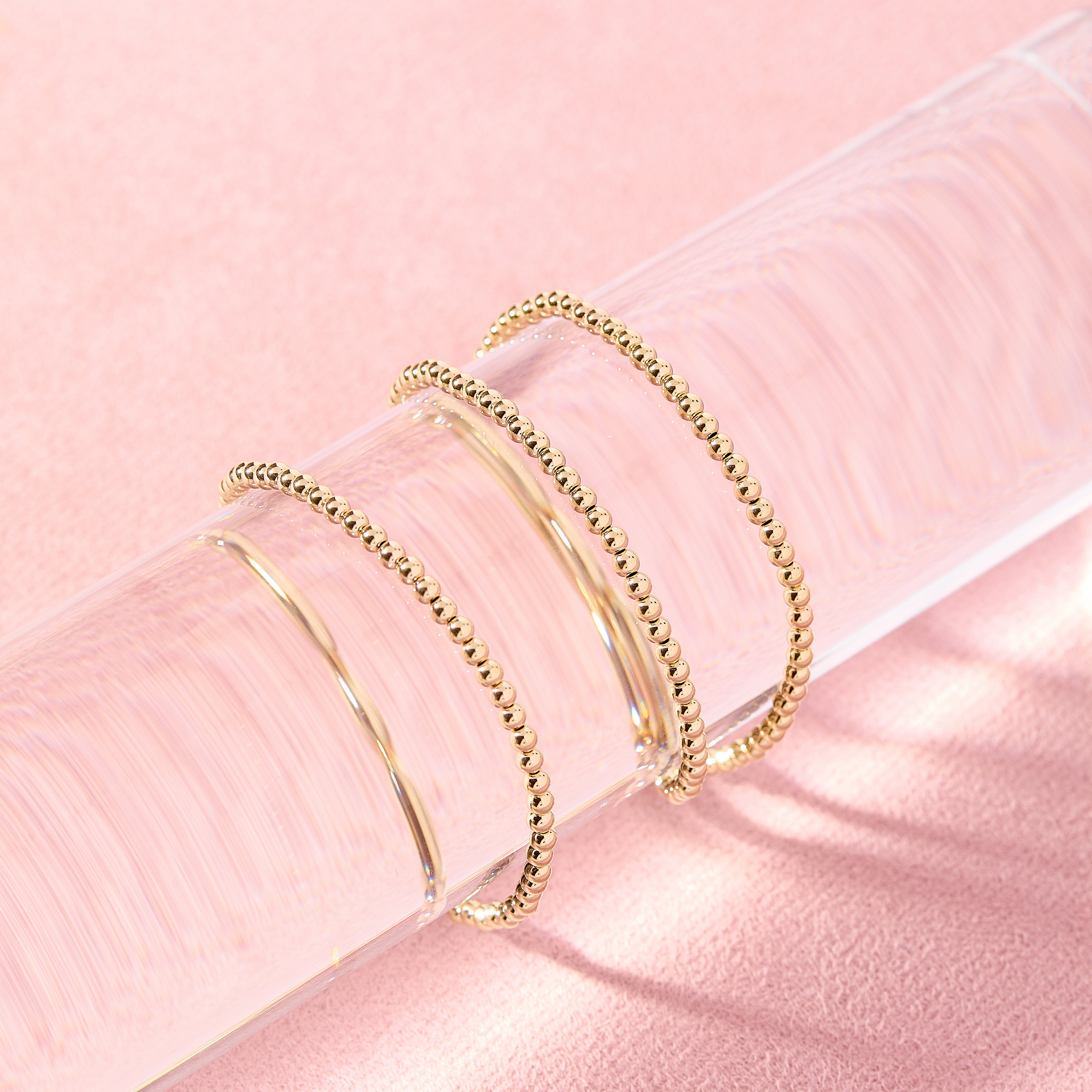 3MM Gold Beaded Bracelet