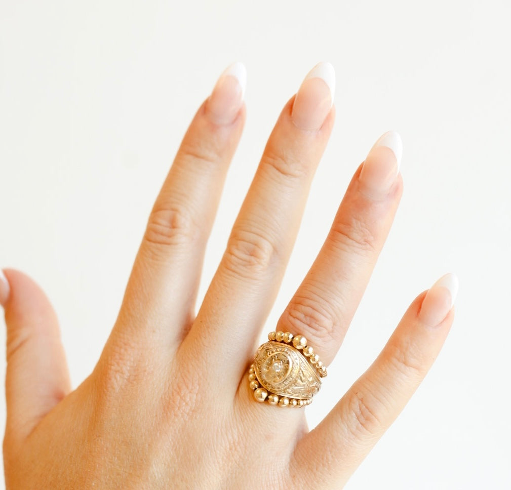 Lauren Gold Cascade Beaded Band Rings (set of 2)