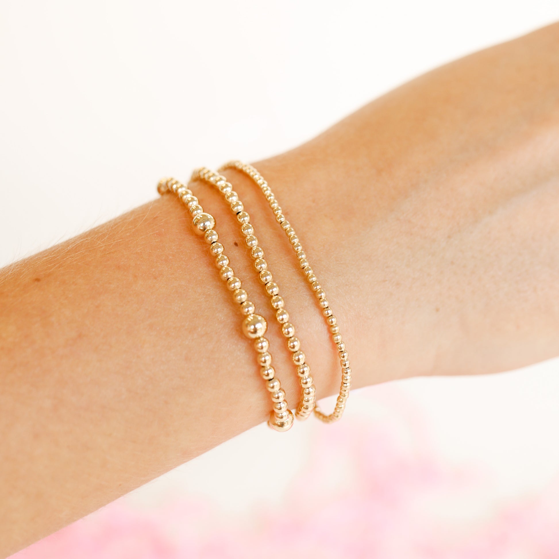 Dainty Everyday Bracelet Stack in Gold (Set of 3)
