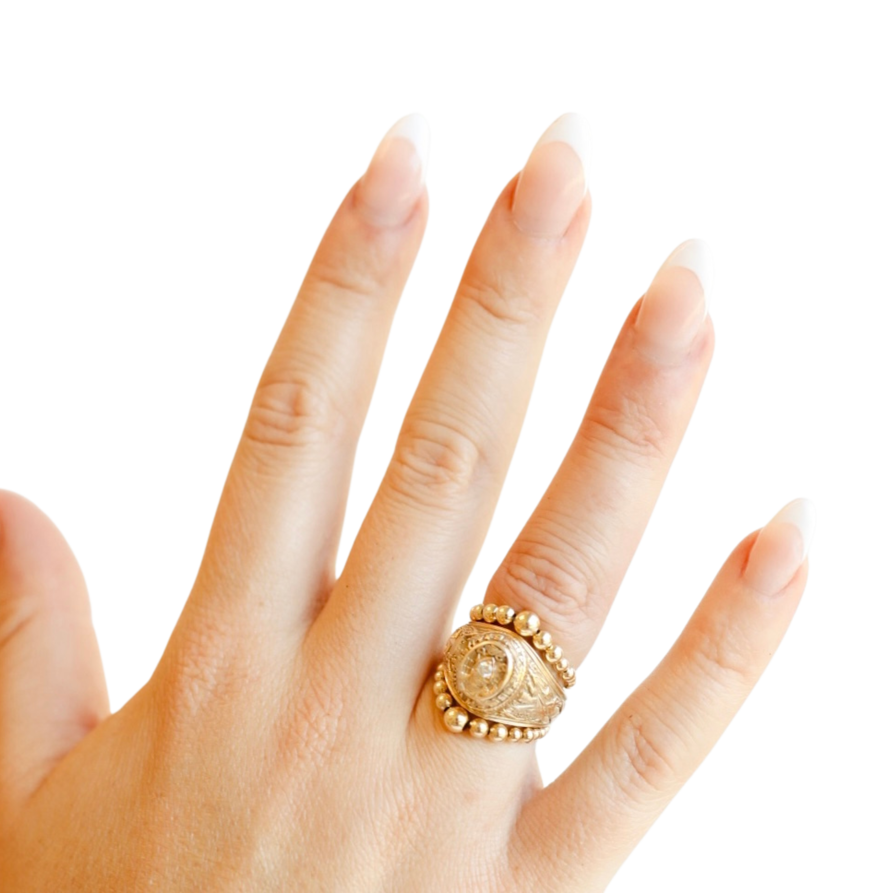 Lauren Gold Cascade Beaded Band Rings (set of 2)