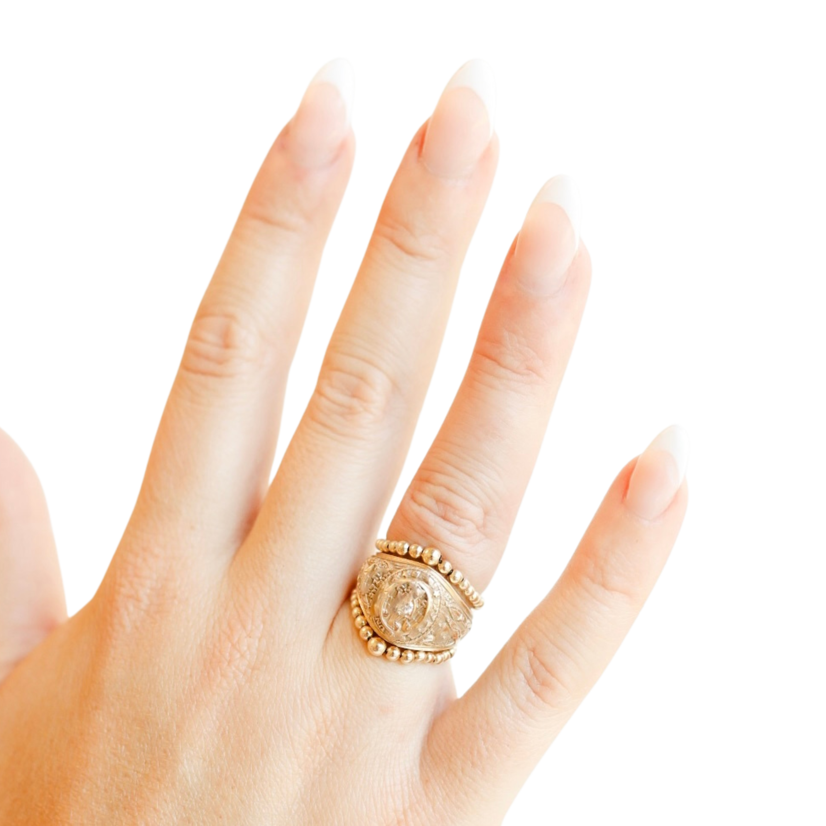 Lexi 2MM Gold Cascade Beaded Band Rings (set of 2)