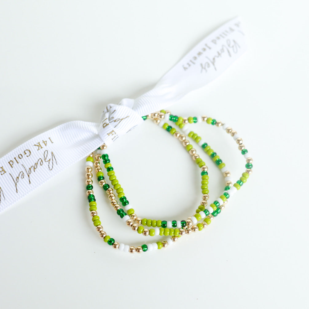 St. Patricks Day Sprinkle Bracelets (Set of 3) Beaded Blondes