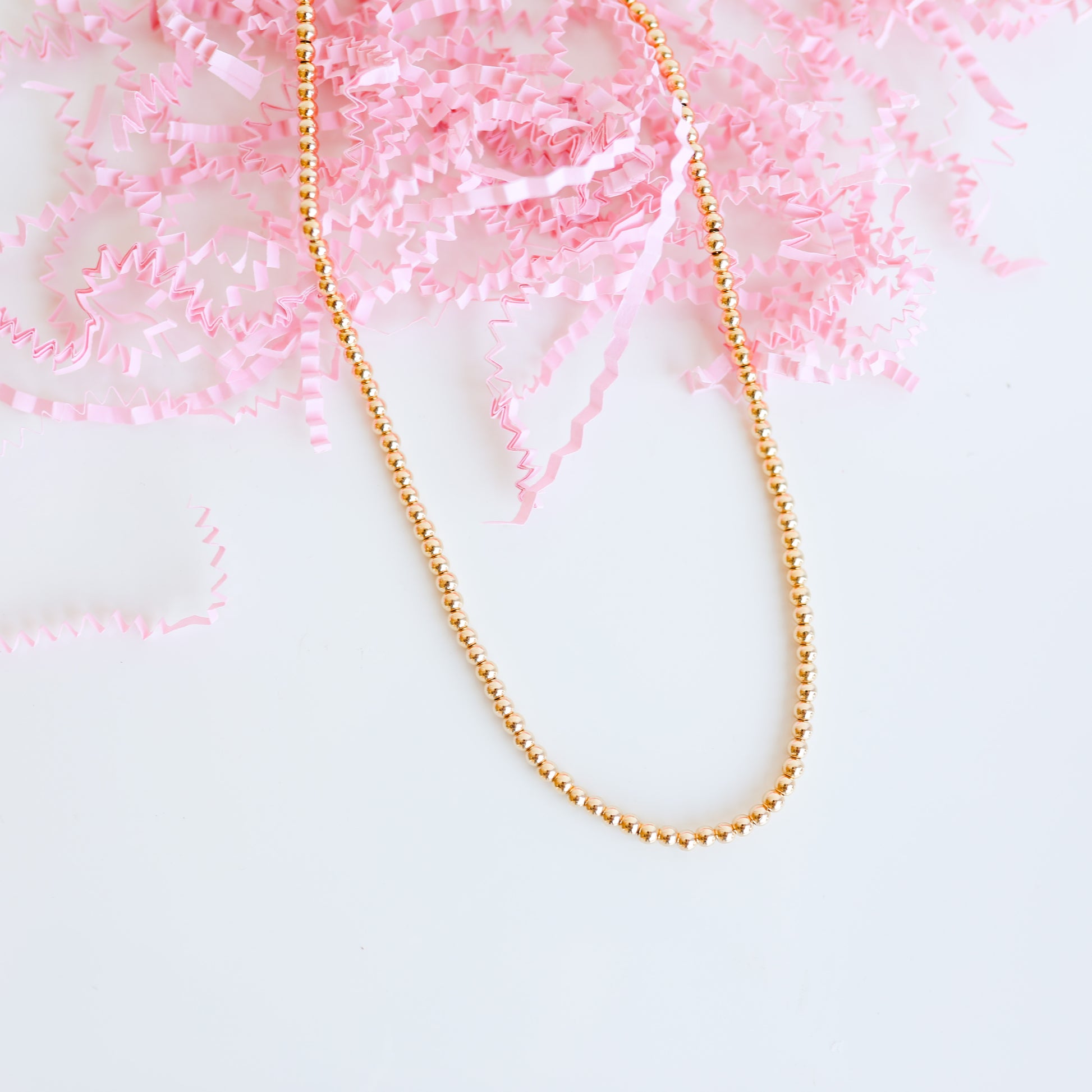 3MM Gold Beaded Necklace