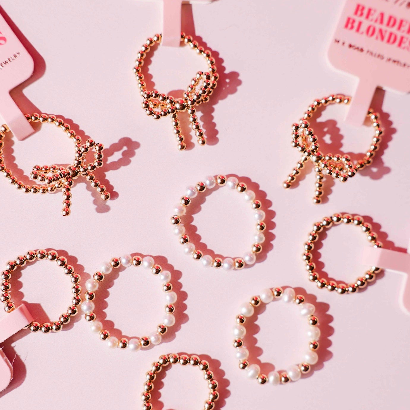 Gold Beaded Rings