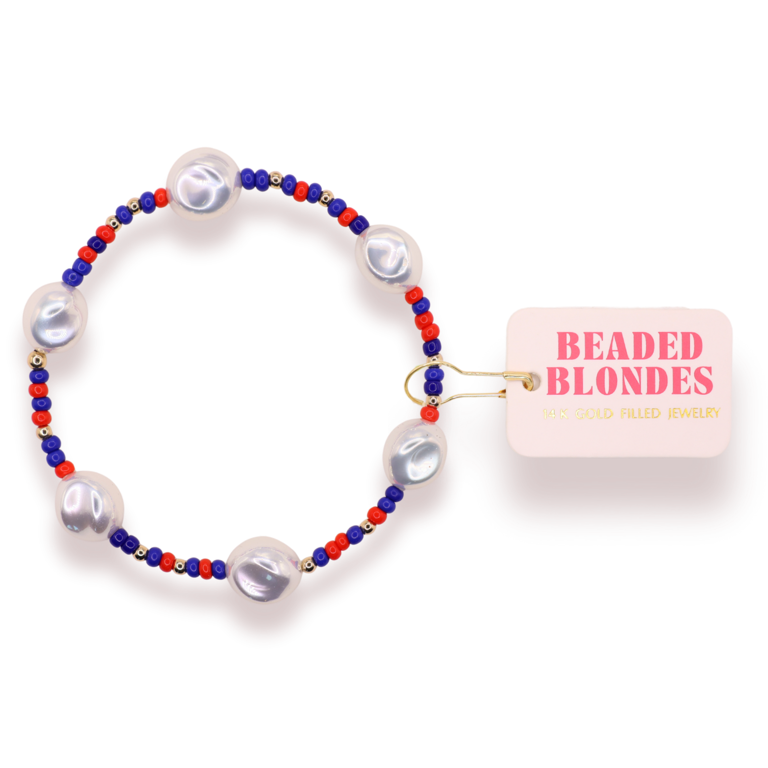 Bright Red and Cobalt Blue Sadie Sprinkle Bracelet