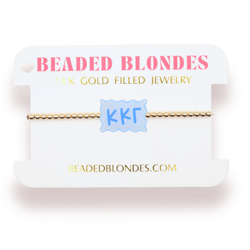 Kappa Kappa Gamma Block Bracelet on Gold