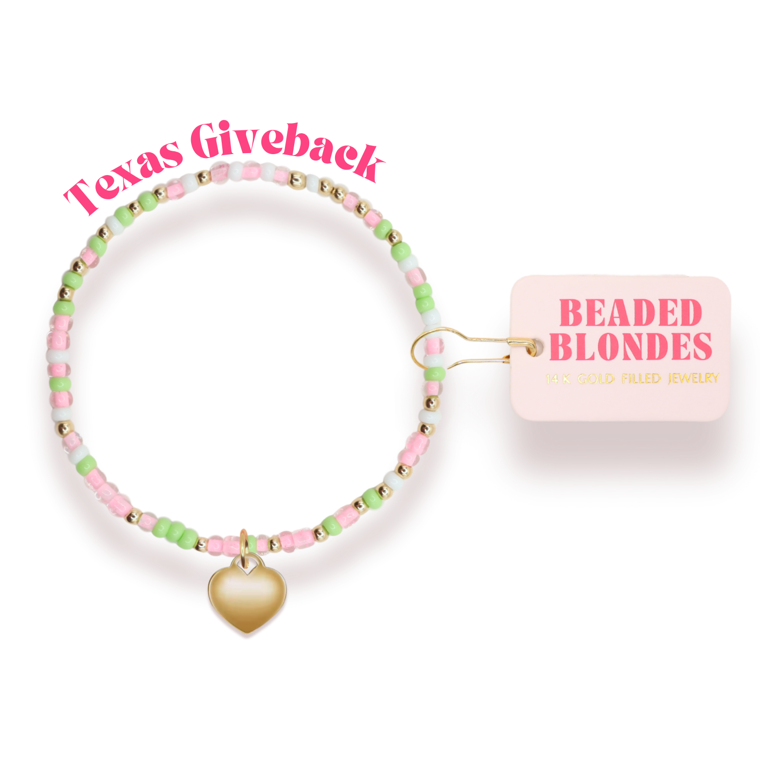 Texas Strong Heart Charm Bracelet **NEW**