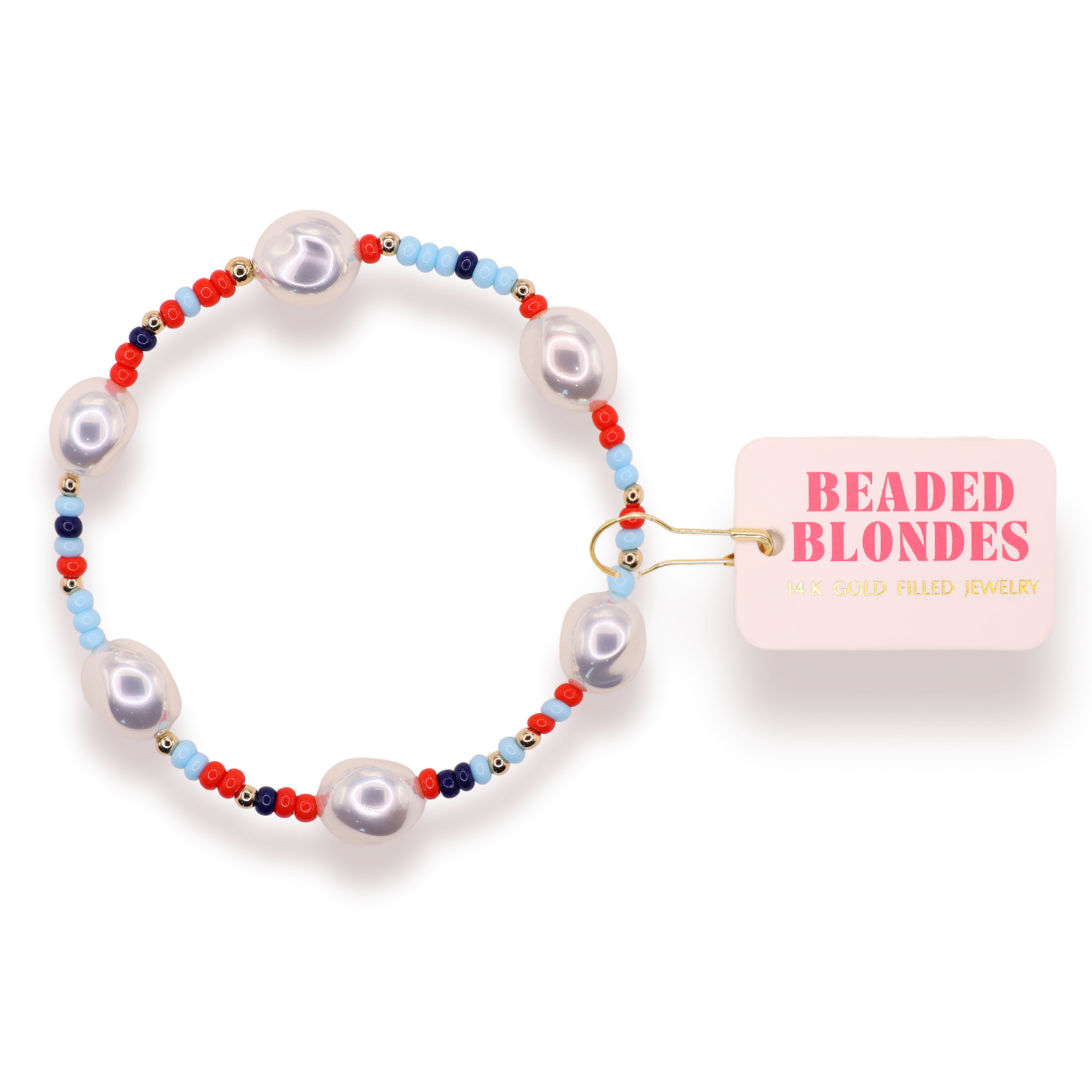 Bright Red and Blues Sadie Sprinkle Bracelet
