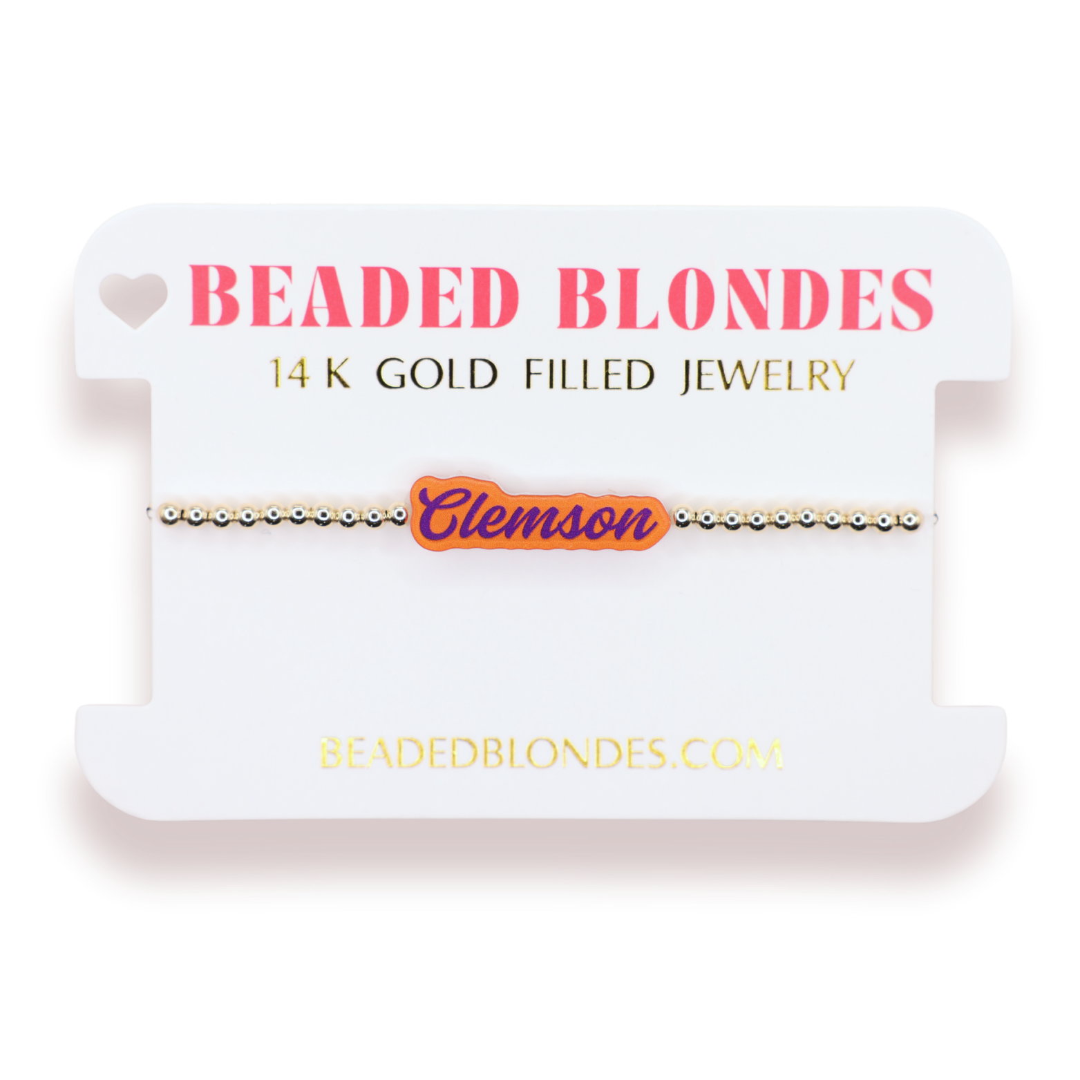 Clemson Word Bracelet on Gold