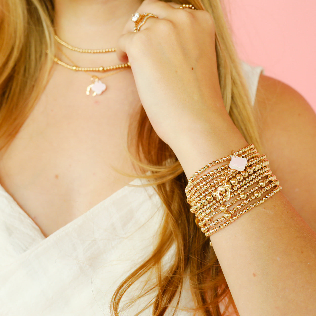 Horseshoe Gold Charm Bracelet