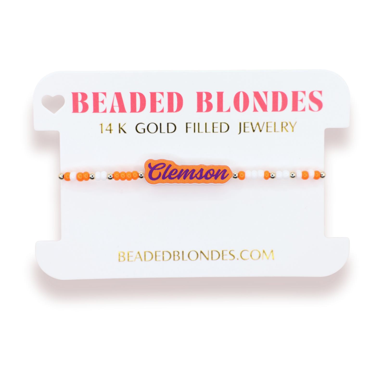 Clemson Word Bracelet on Color