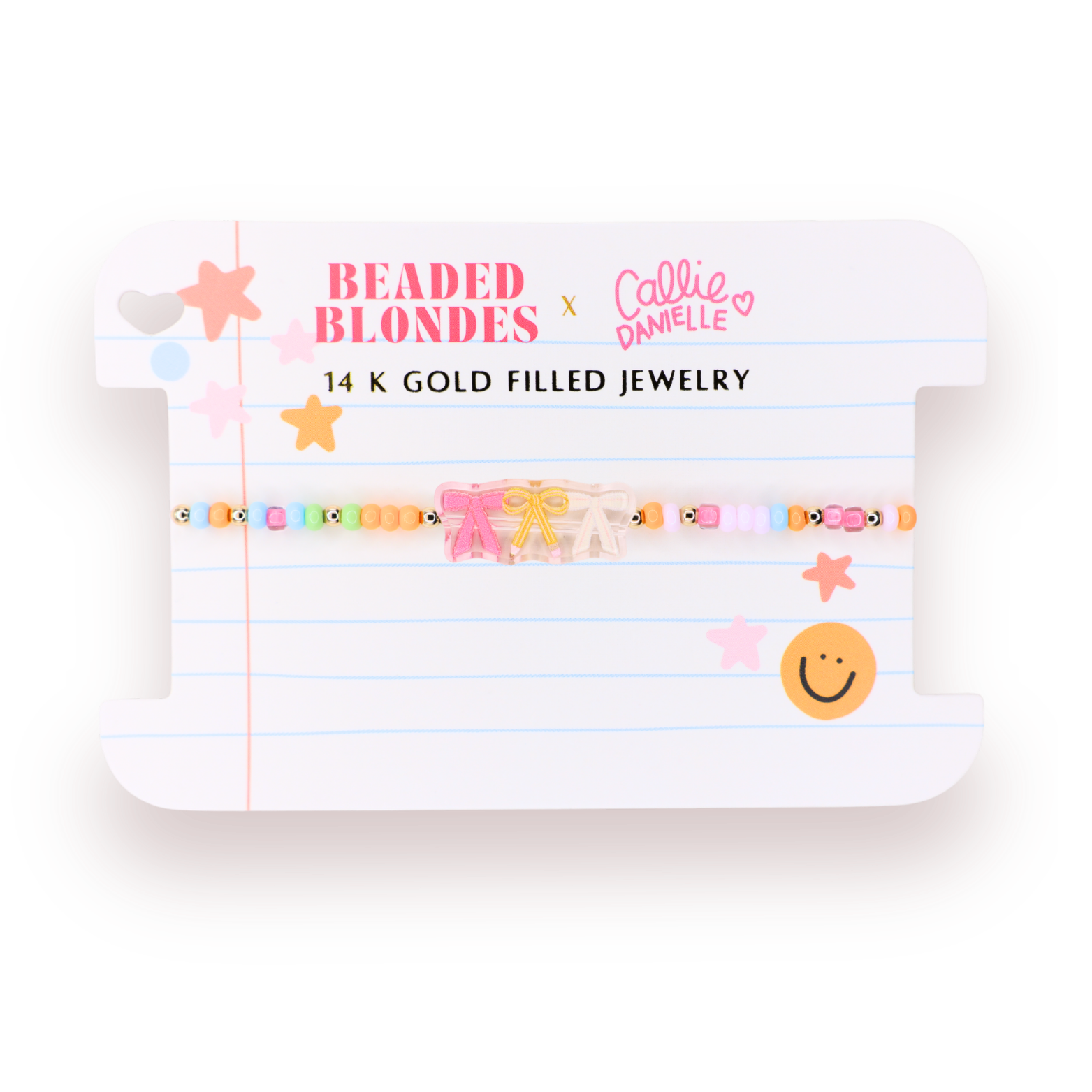 Notebook/Pencil Bow Trio Bracelet on Color