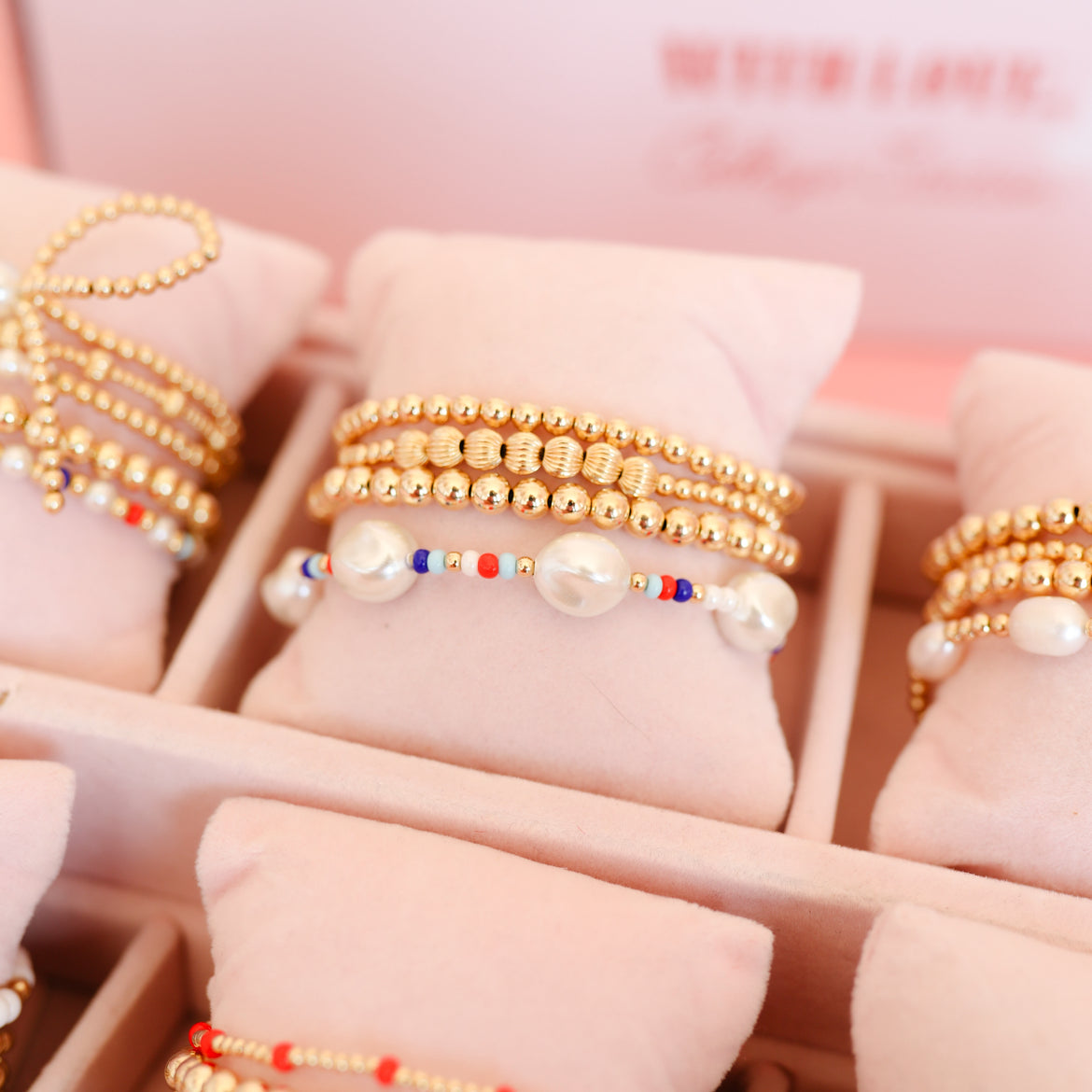 Red, White and Blue Sadie Pearl Sprinkle Bracelet