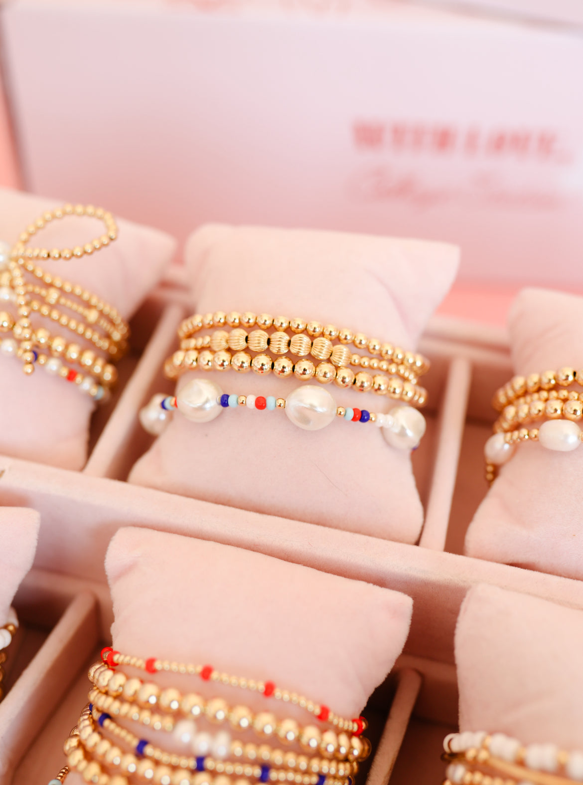 Red, White and Blue Sadie Pearl Sprinkle Bracelet