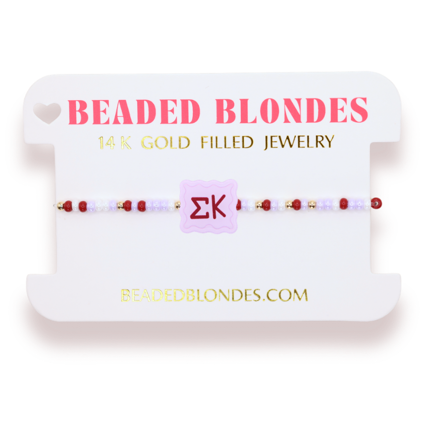 Sigma Kappa Block Bracelet on Color