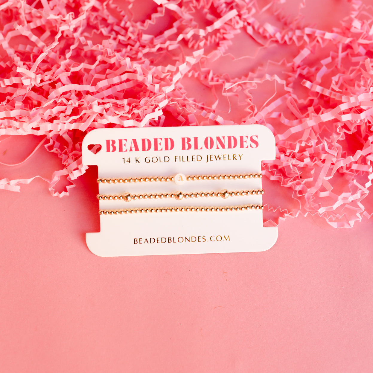 Olive + 3MM + Neutral Initial Bracelet Stack