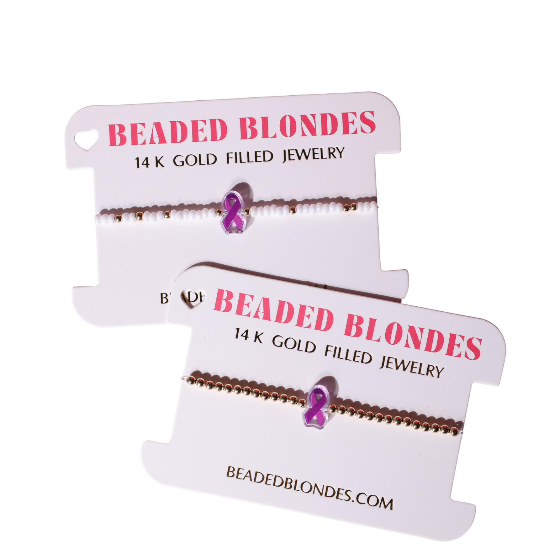 Purple Cancer Awareness Ribbon Bracelet