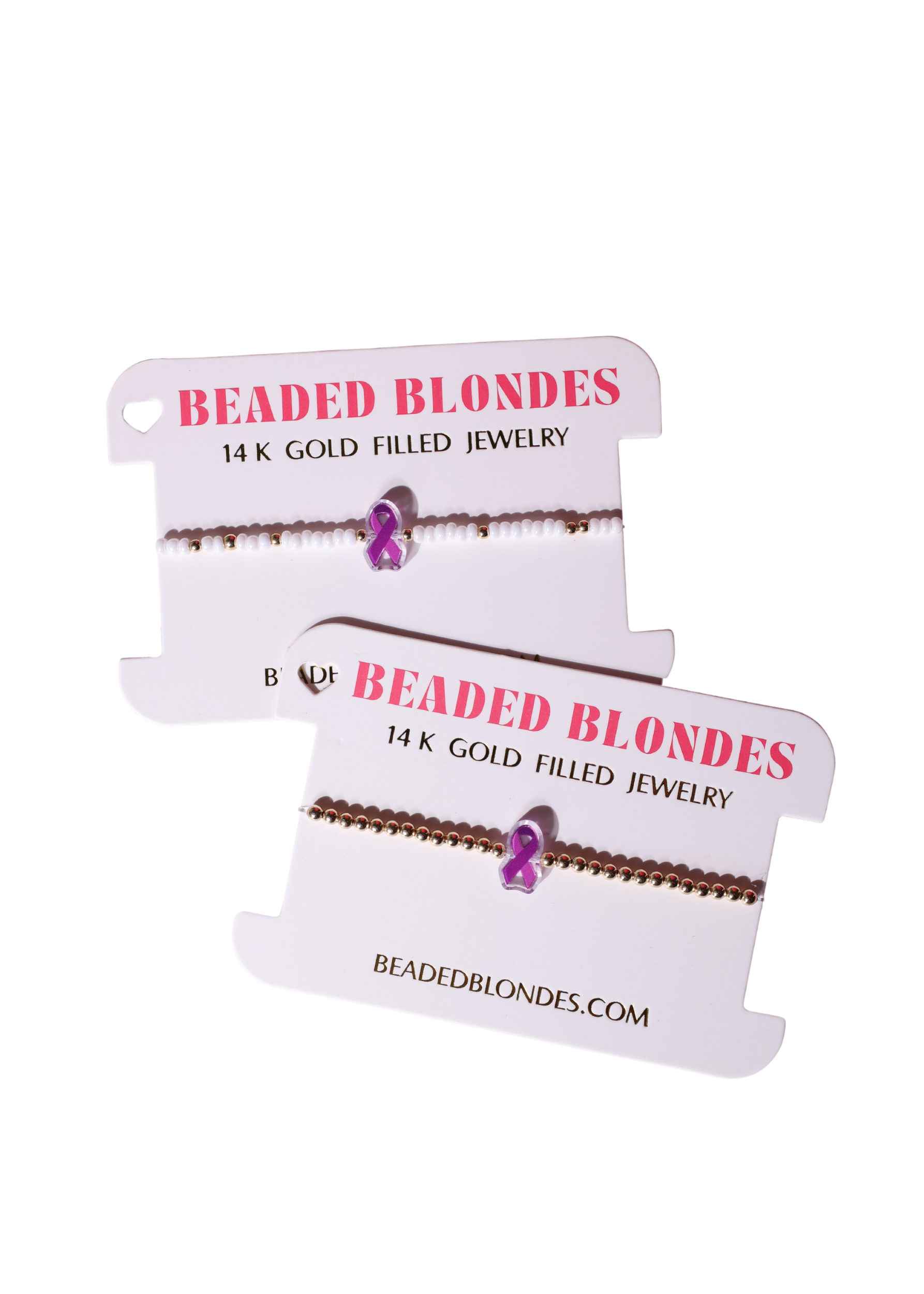 Purple Cancer Awareness Ribbon Bracelet