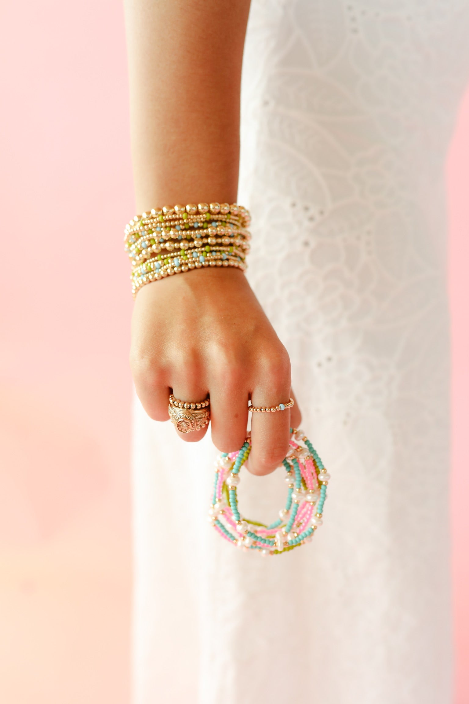 Turquoise and Powder Blue Demi Bracelet