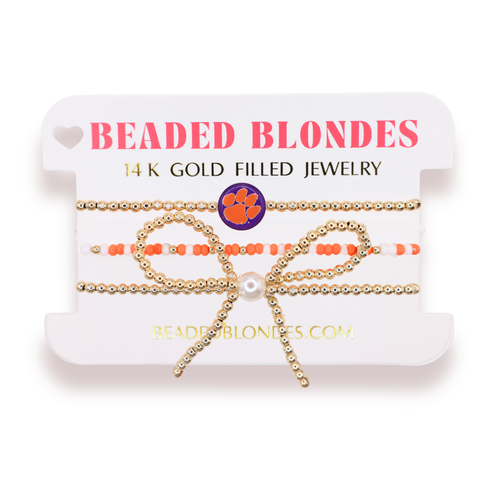 Clemson Logo Flip Bow Stack of 3