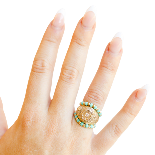 The Poppi Ring in Turquoise