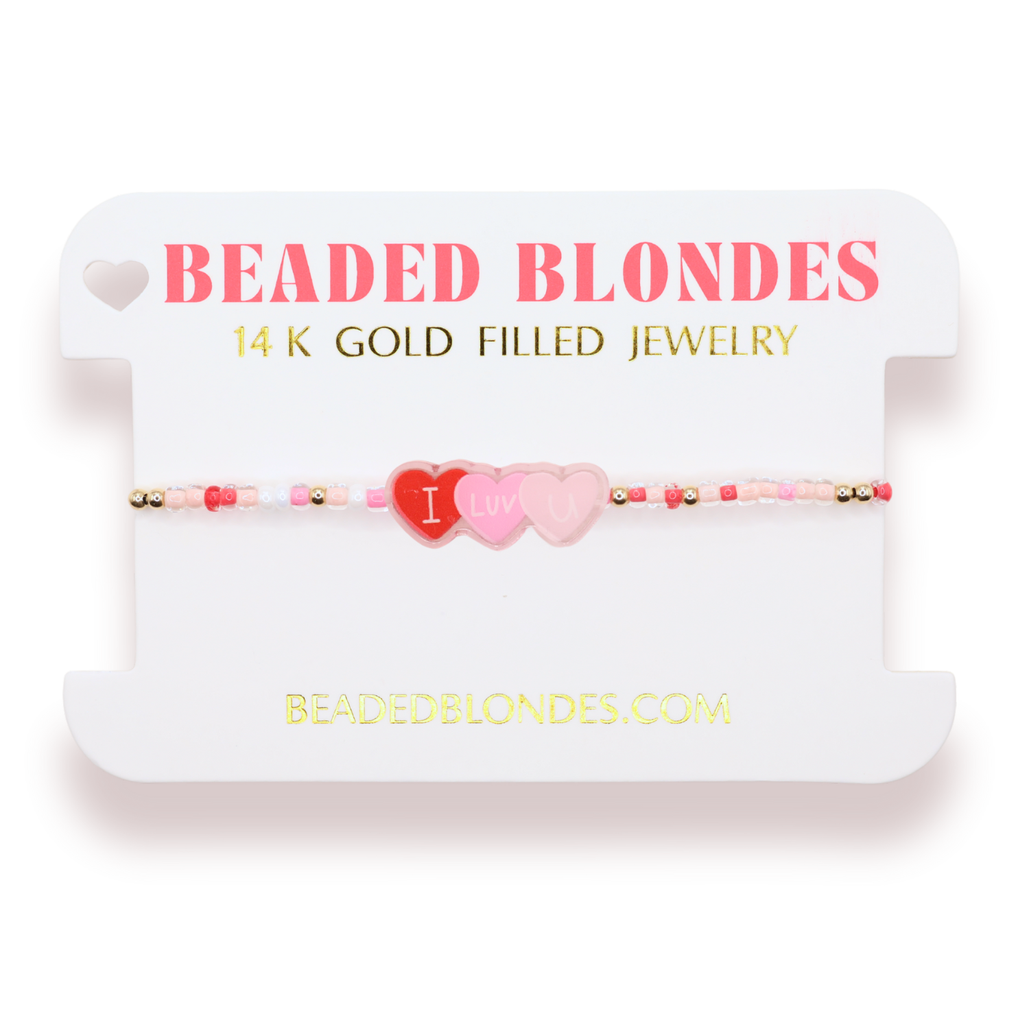 I Luv U Candy Heart Sprinkle Bracelet