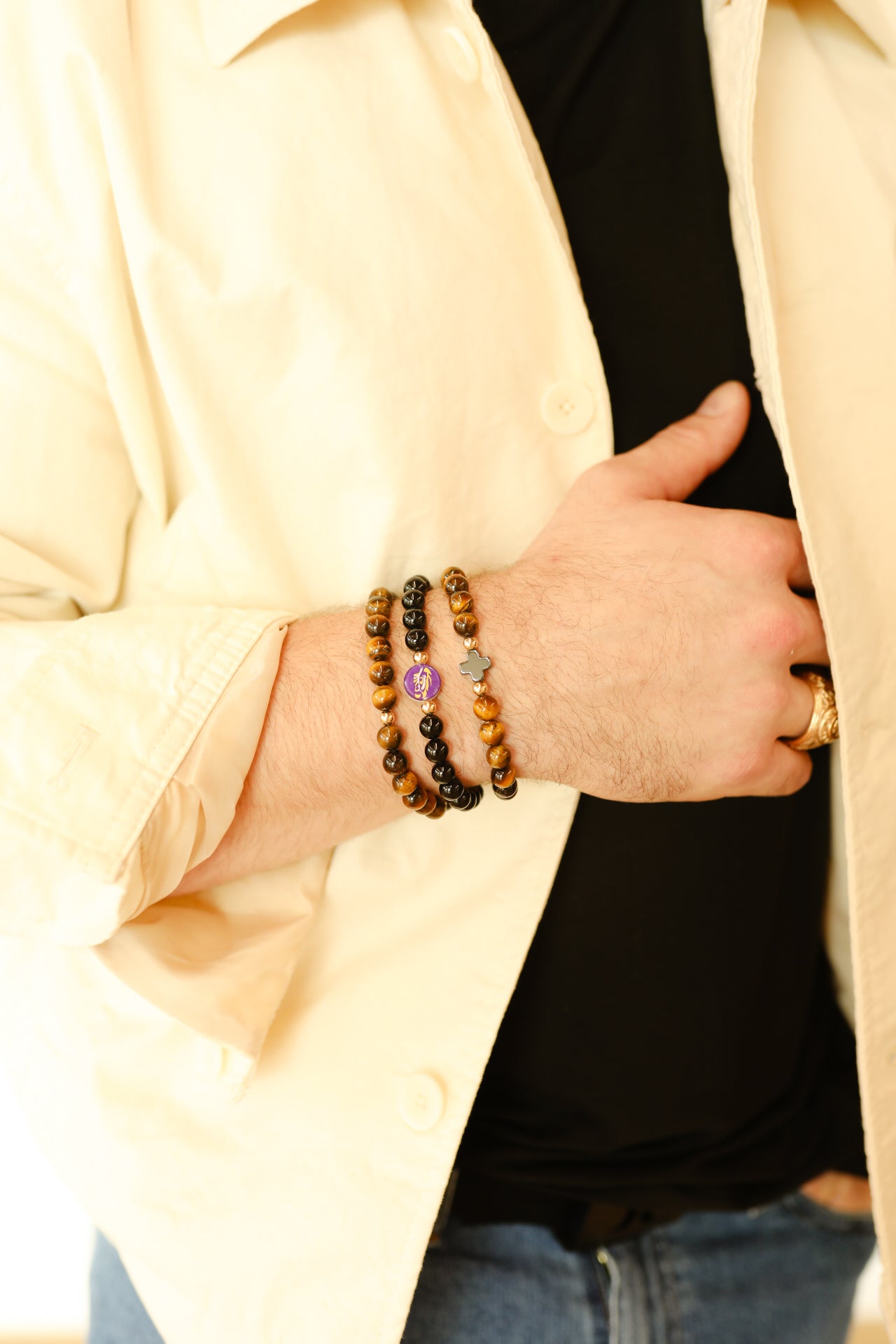 J. Mark: Tigers Eye Bracelet