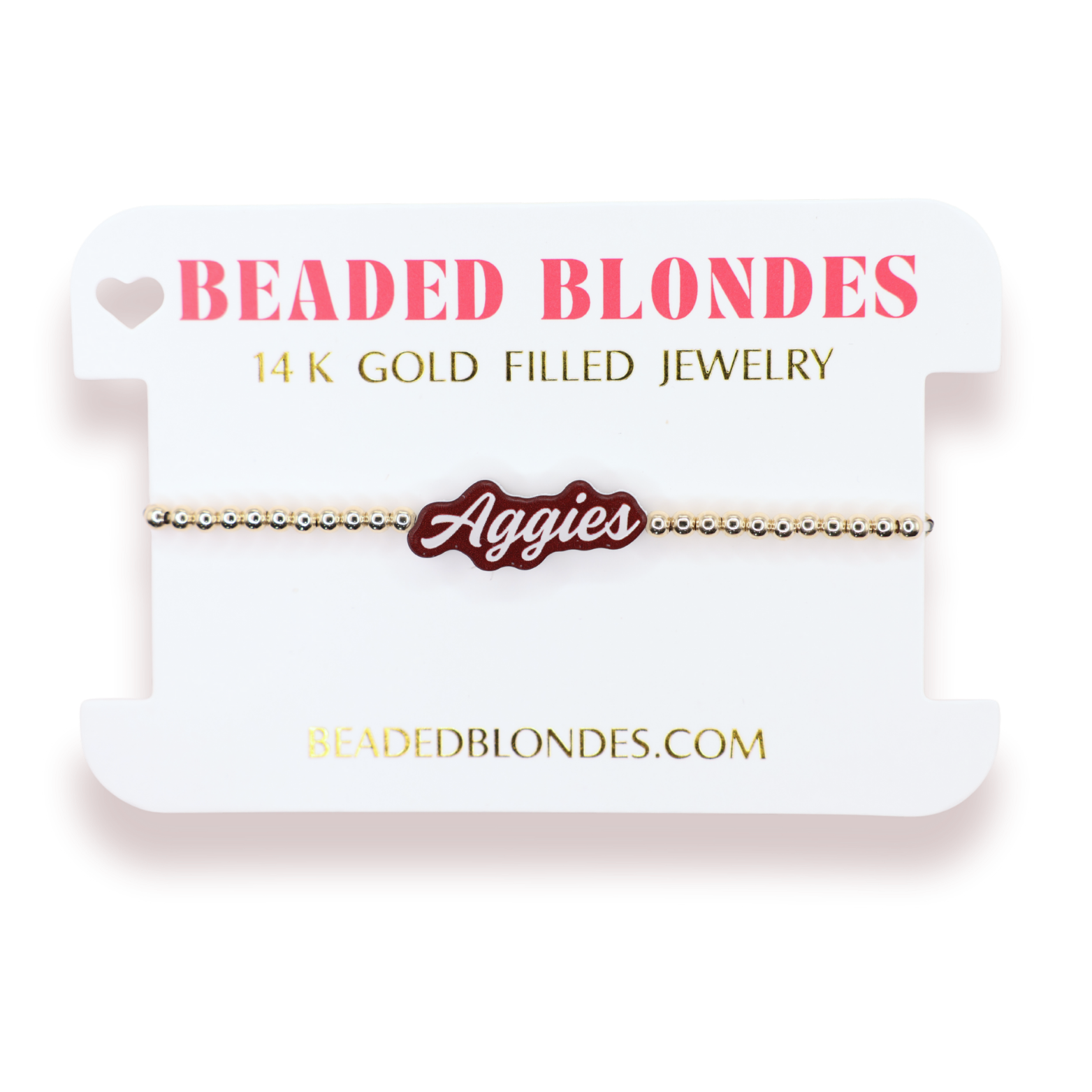 Aggies Word Bracelet on Gold